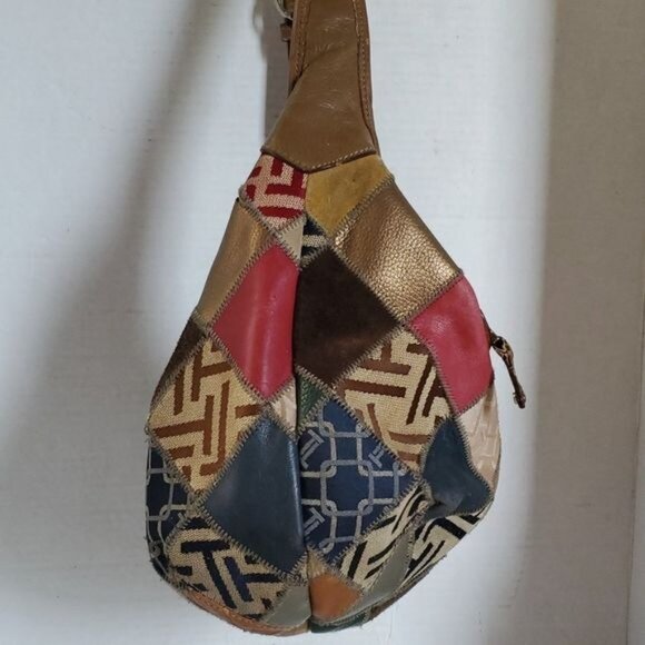 Tignanello Patchwork Leather Hobo Shoulder Bag Handbag Purse WOMEN'S WOMAN'S - Picture 3 of 14